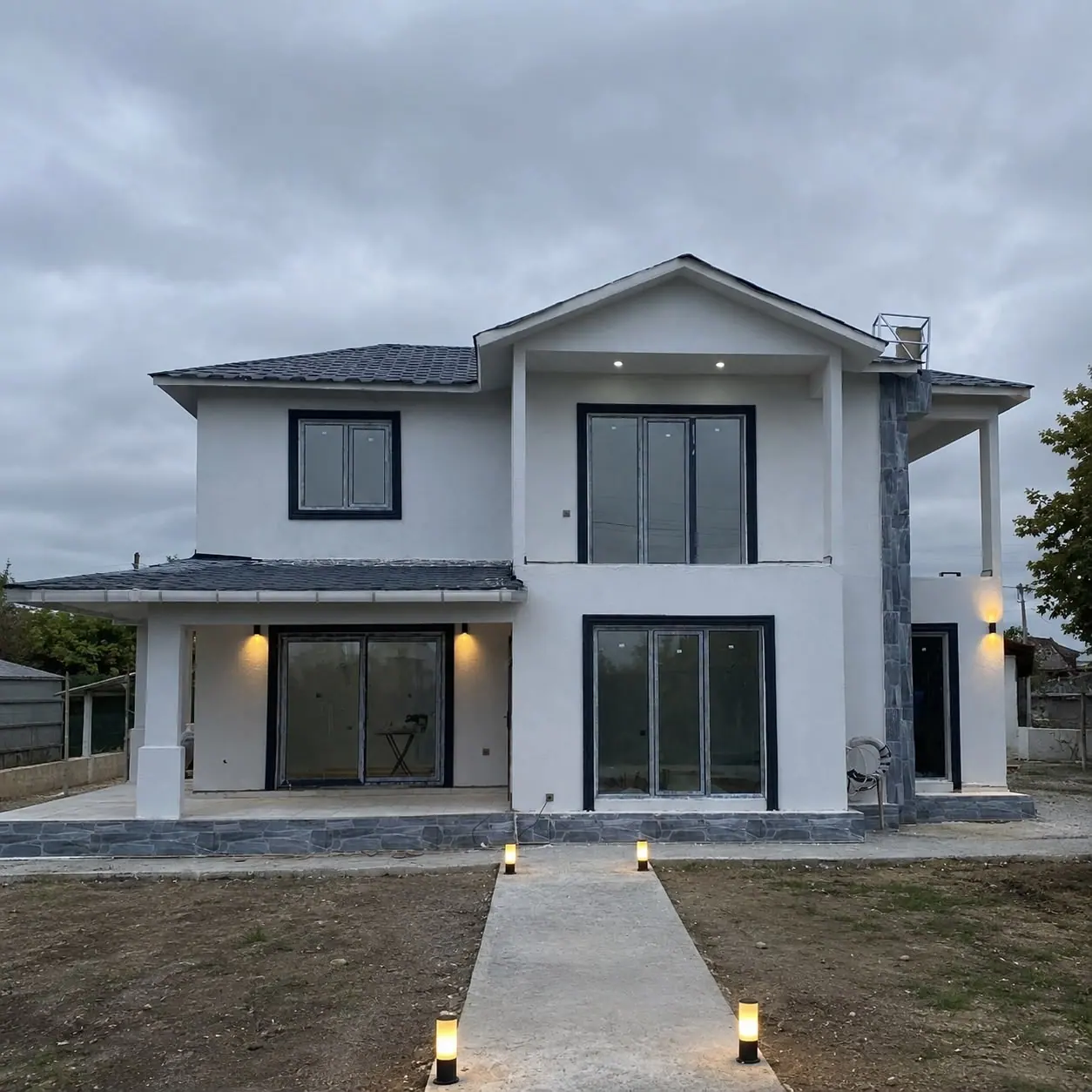 Modern Concept Villa — entrance and garden